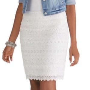NWT White House Black Market Tiered Lace Skirt- 12